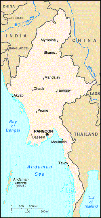 [Country map of Burma]